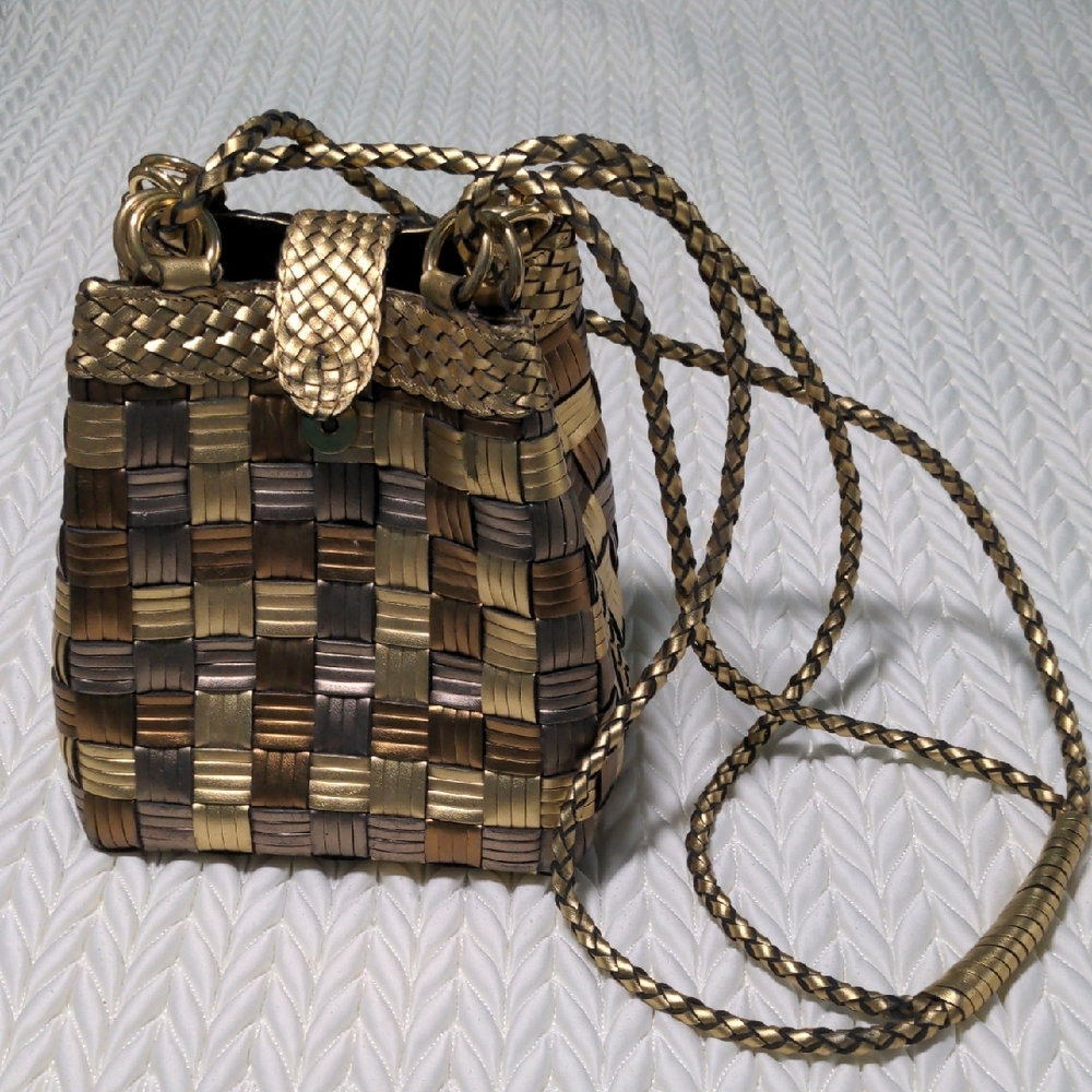 Woven Gold and Brown Women's Bag